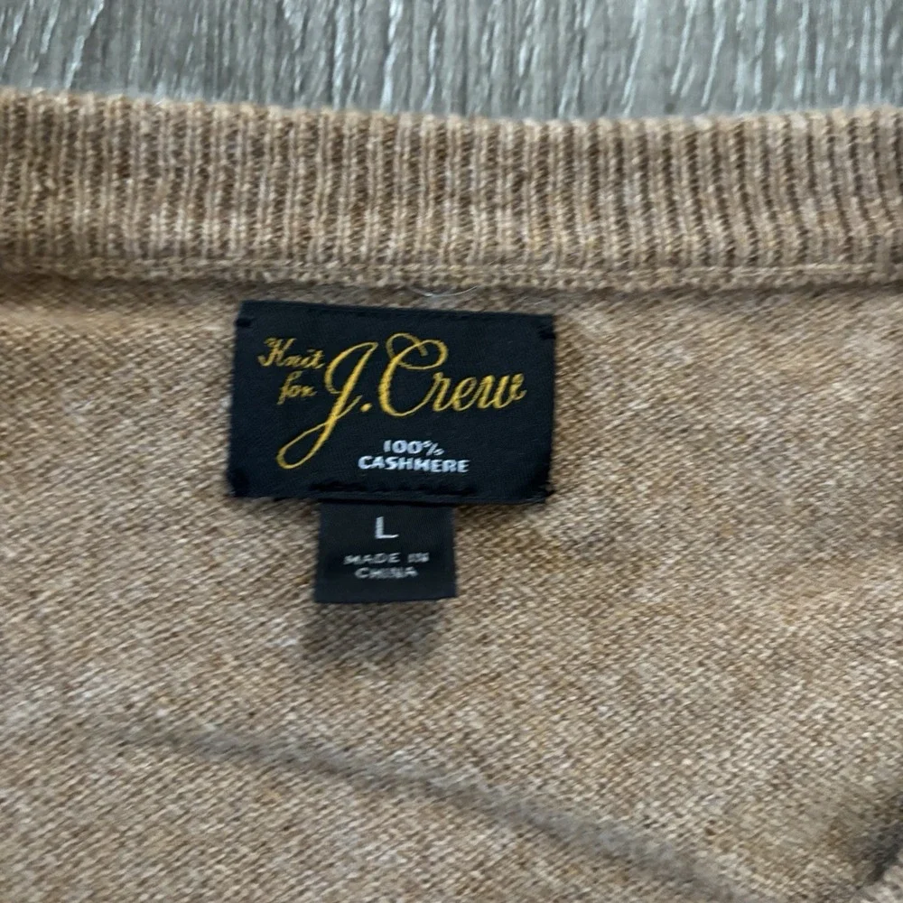 J. Crew Men's L 100% Cashmere Stripe Color block‎ Crew Pullover Sweater